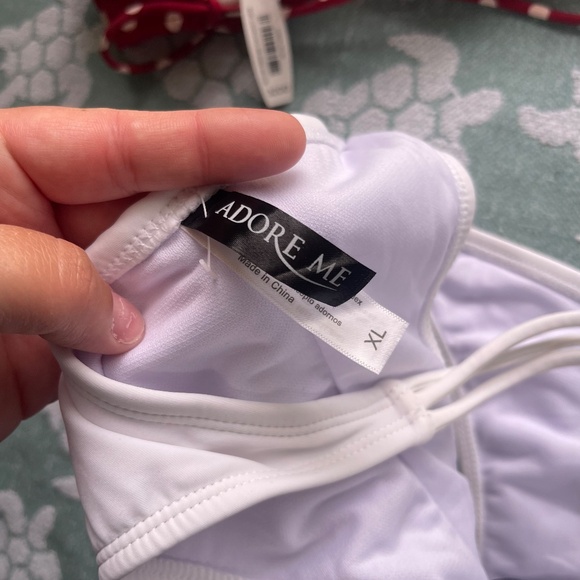 NWT Two Piece Bikini Set Adore me 32DD  Bikini Bra top/ XL White Bikini Bottoms - Picture 13 of 13